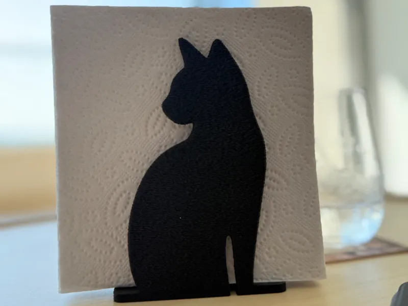 Elegant Cat Silhouette Napkin Holder