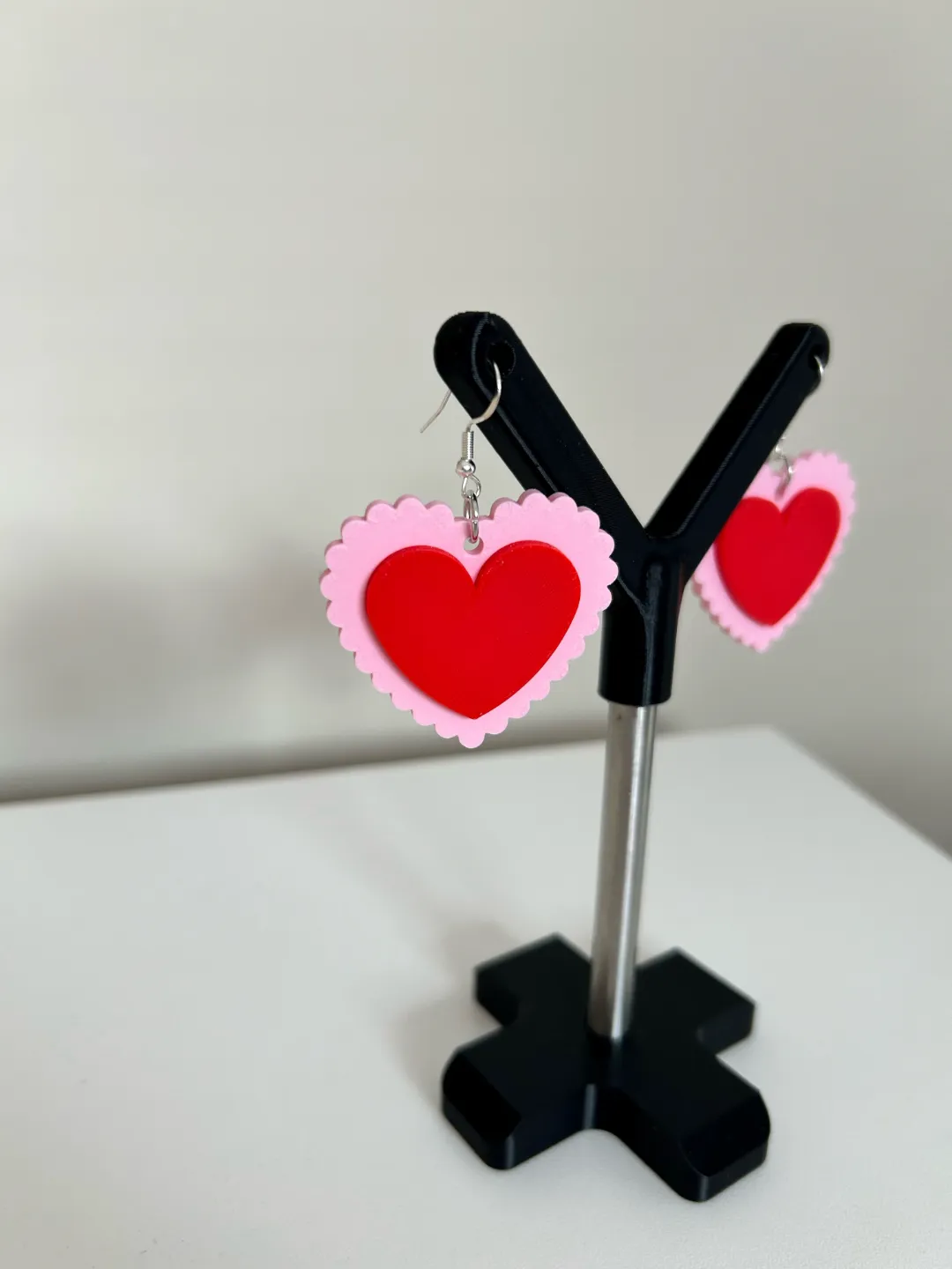 Heart earrings view 3
