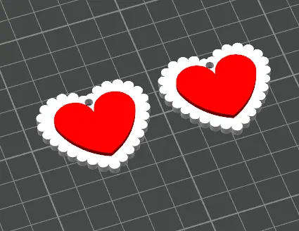 Heart earrings view 2