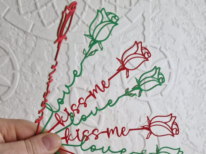 Rose Line Art – Easy Print, Single & Dual Color