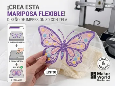 Butterfly Printed on Fabric (Tulle)