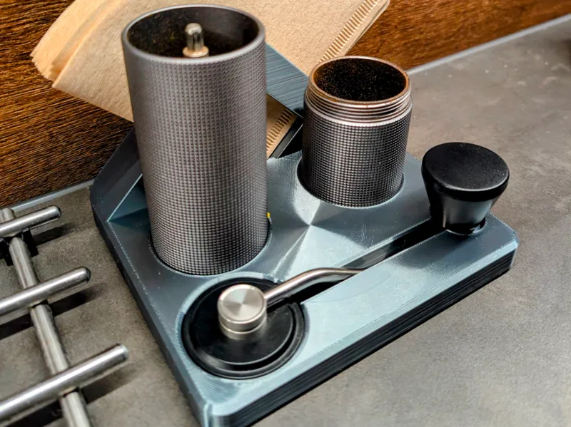 Coffee preparation stand for mill and filters