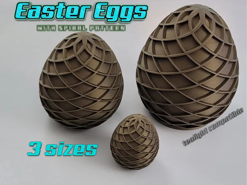 Easter Egg with Spiral Pattern [3 sizes]