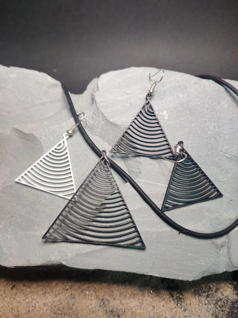 GeoWaves – Triangle Statement Earrings view 4