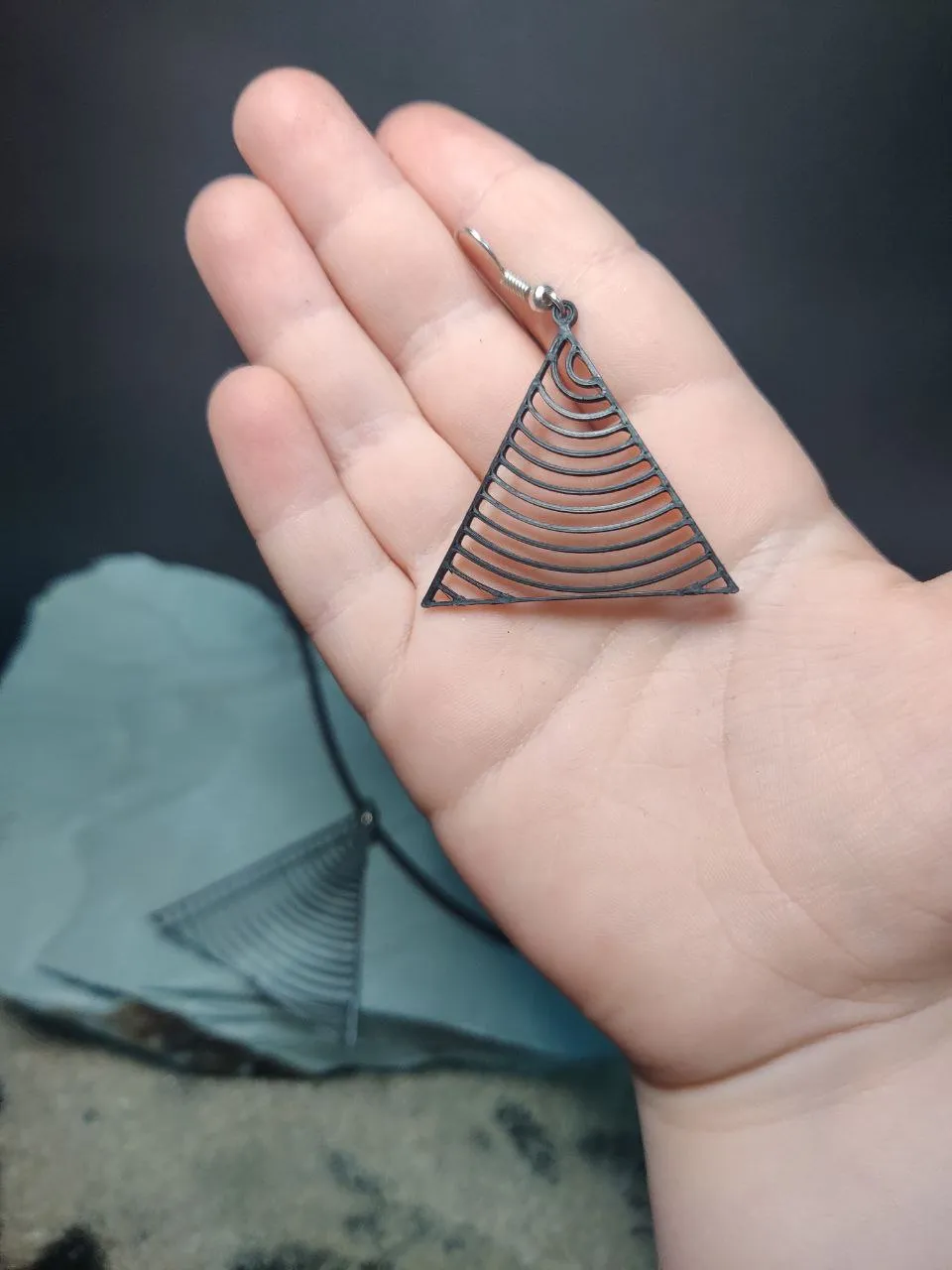 GeoWaves – Triangle Statement Earrings view 3