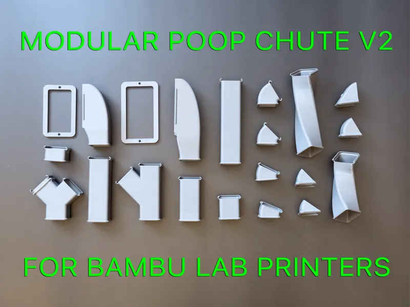 MODULAR POOP CHUTE V2 FOR BAMBU LAB PRINTERS