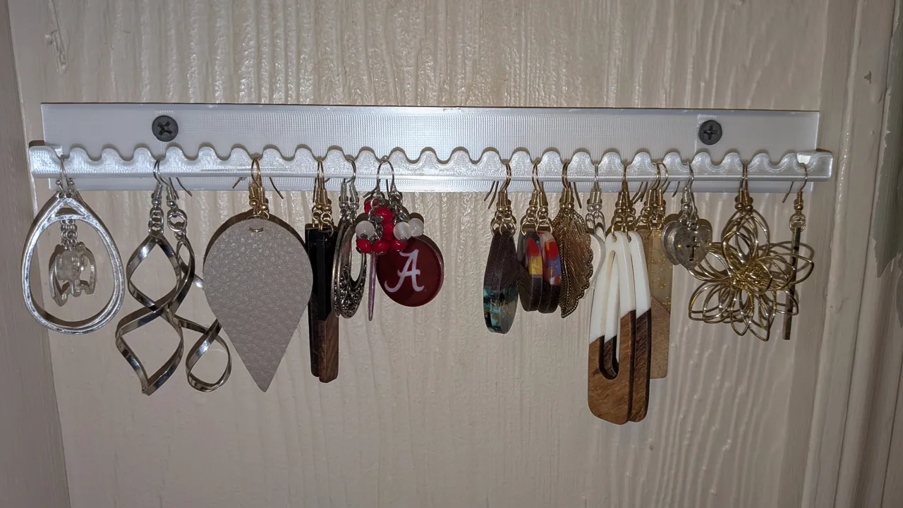 Earring Holder -3mm pilot holes for screw mount view 2