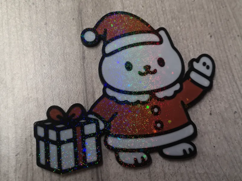 Bongo Cat X-Mas with Present Magnet