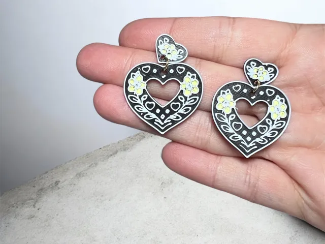 Pendientes corazón mandala