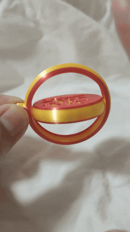 Miniatura 1 do modelo 3D 赚大钱旋转钥匙扣｜可转动｜大×钱寓意随身小挂件