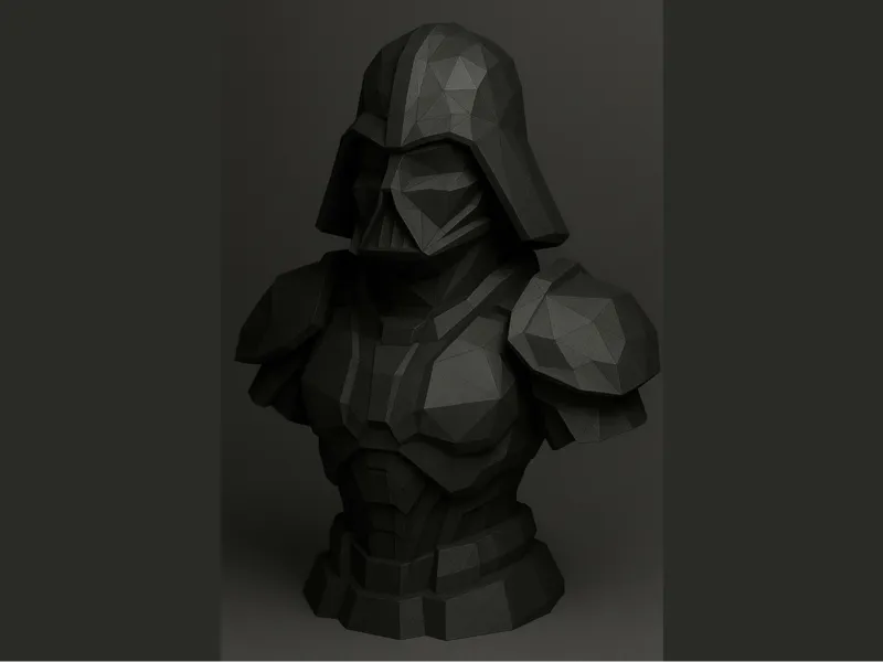 Darth Vader Bust Low Poly