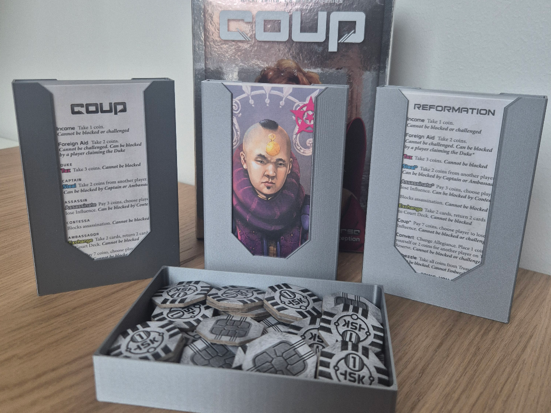 Coup + Reformation Board Game Insert (Sleeved)