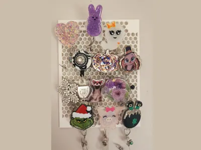 Badge reel rack