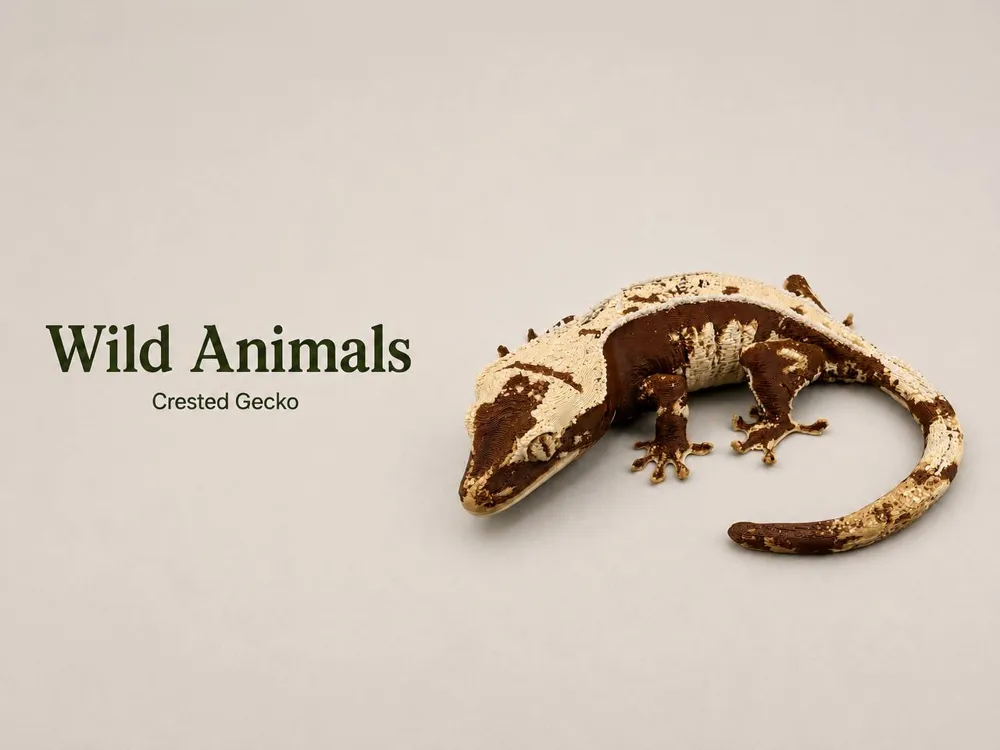 Modelo para impresión 3D: Crested Gecko. Referencia del modelo original.
