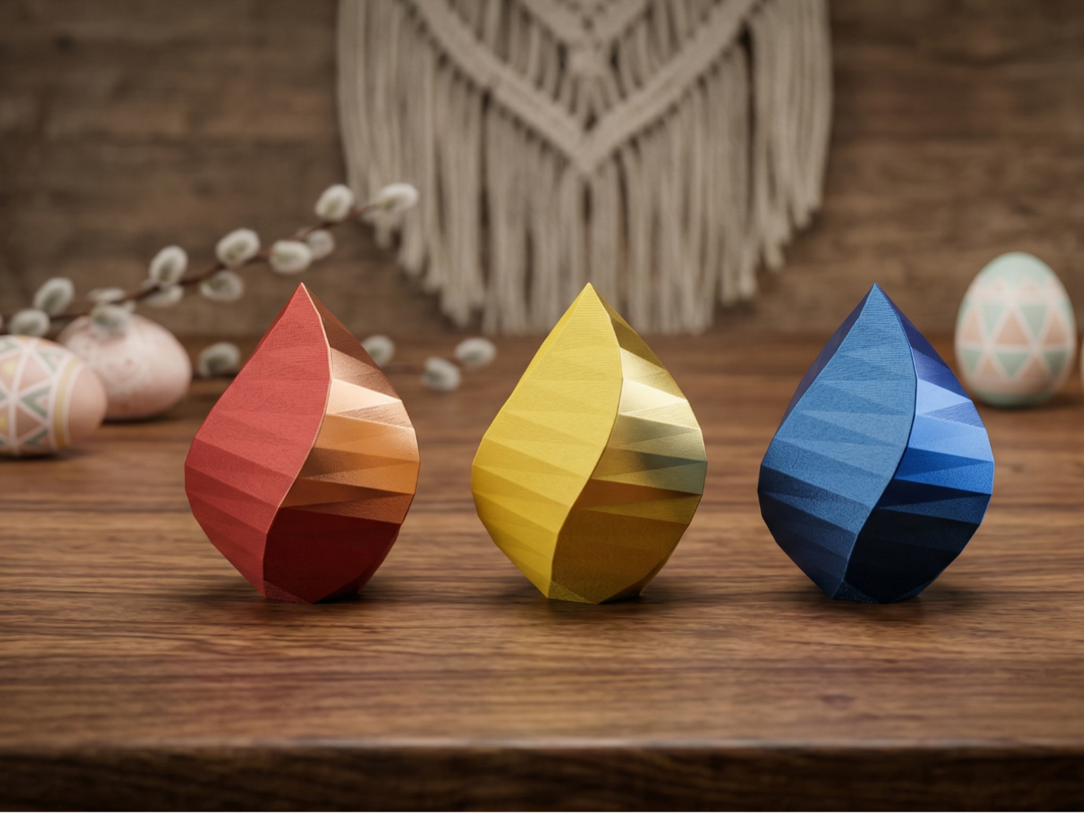 Modern Twisted Low-Poly Egg