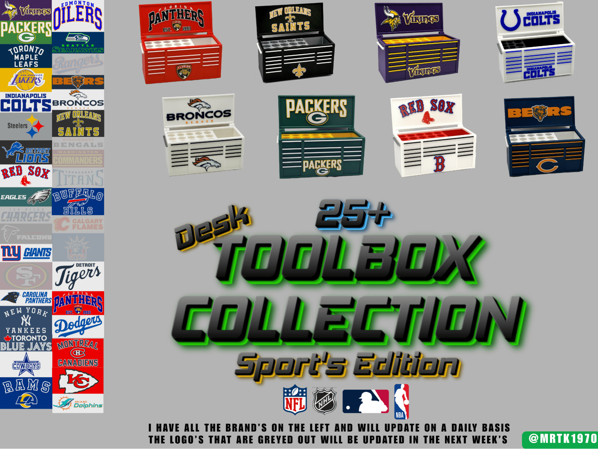 Desk Toolbox Sport's Edition NFL NHL MLB NBA