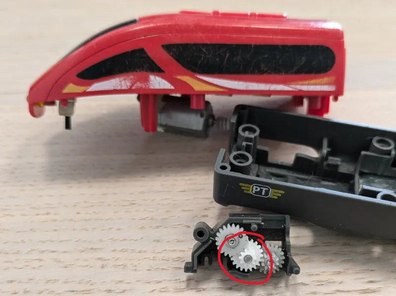Gear replacement for Playtive train