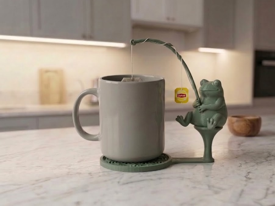 Fishing Frog Teabag Holder