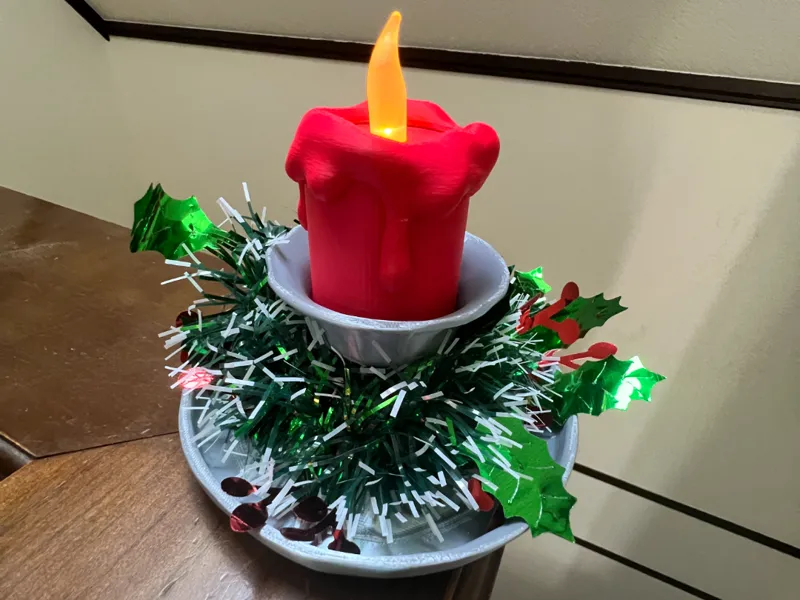 LED Christmas Tealight Candle with Holder
