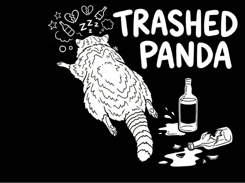 TRASHED PANDA The Viral Drunk Raccoon 2Color Print