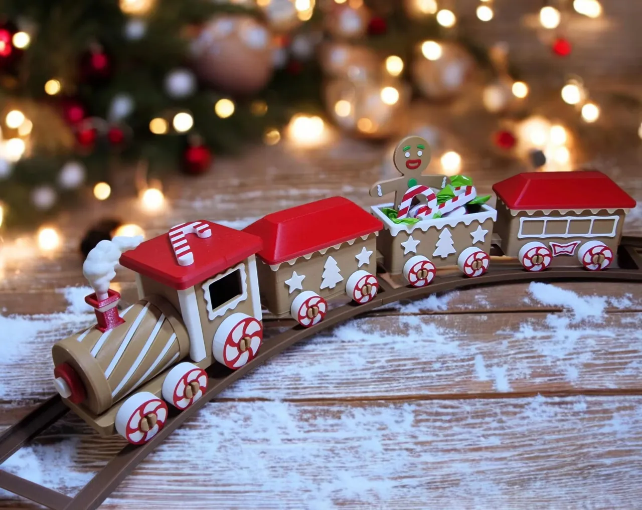 Gingerbread christmas train view 3