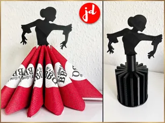 Serviettenhalter mit Frauen Silhouette FLAMENCO
