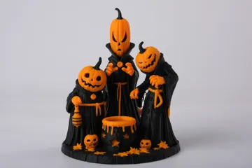 Figura decorativa: Pumpkin Coven Figurine - Fall Halloween Art — vista de referencia 3