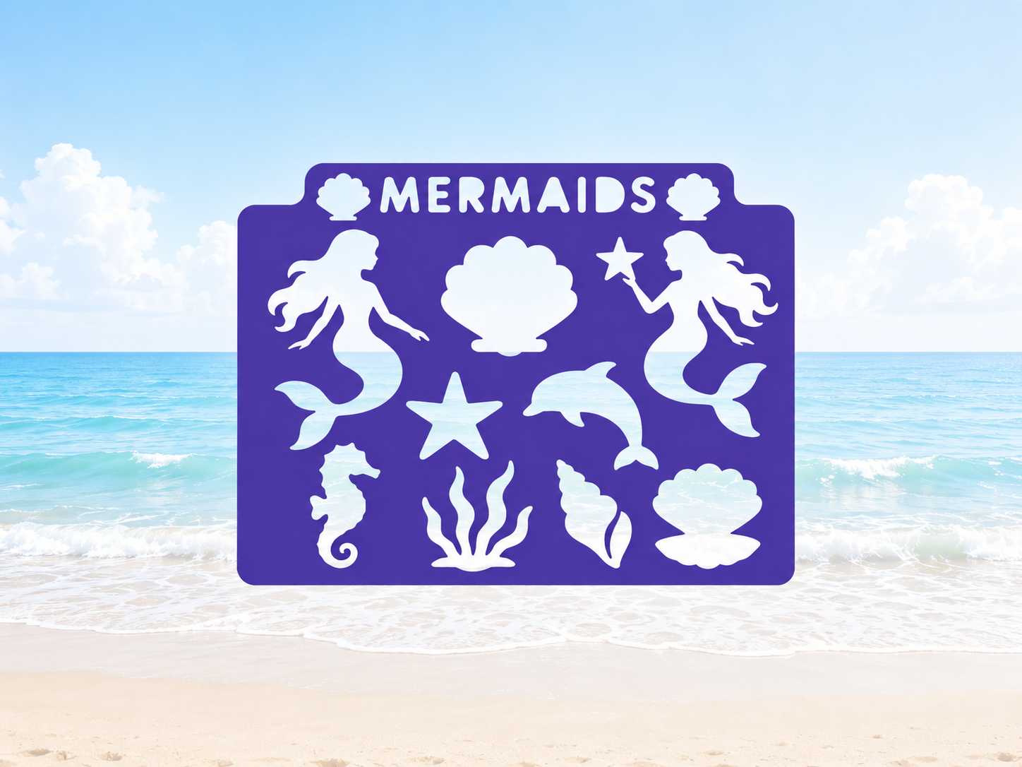 Mermaids Drawing Stencil | Kids Art Template