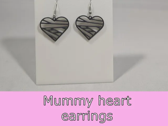 Mummy heart earrings