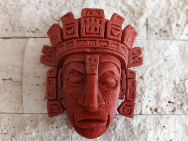Mayan Stone Mask - Ancient Temple Sculpture v4