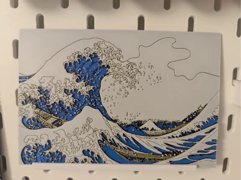 The Great Wave off Kanagawa Hueforge A1 Mini