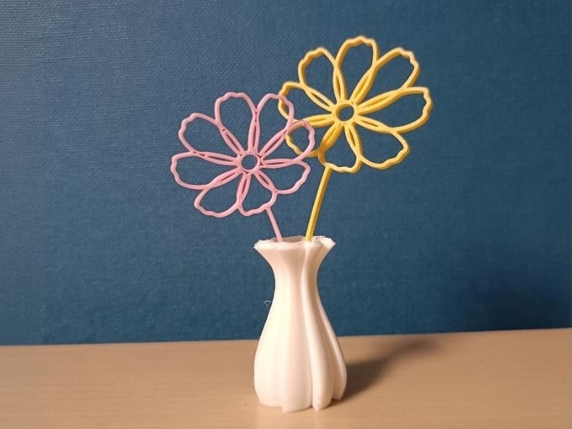 Flat Print Cosmos Wire Flower – S & M Size