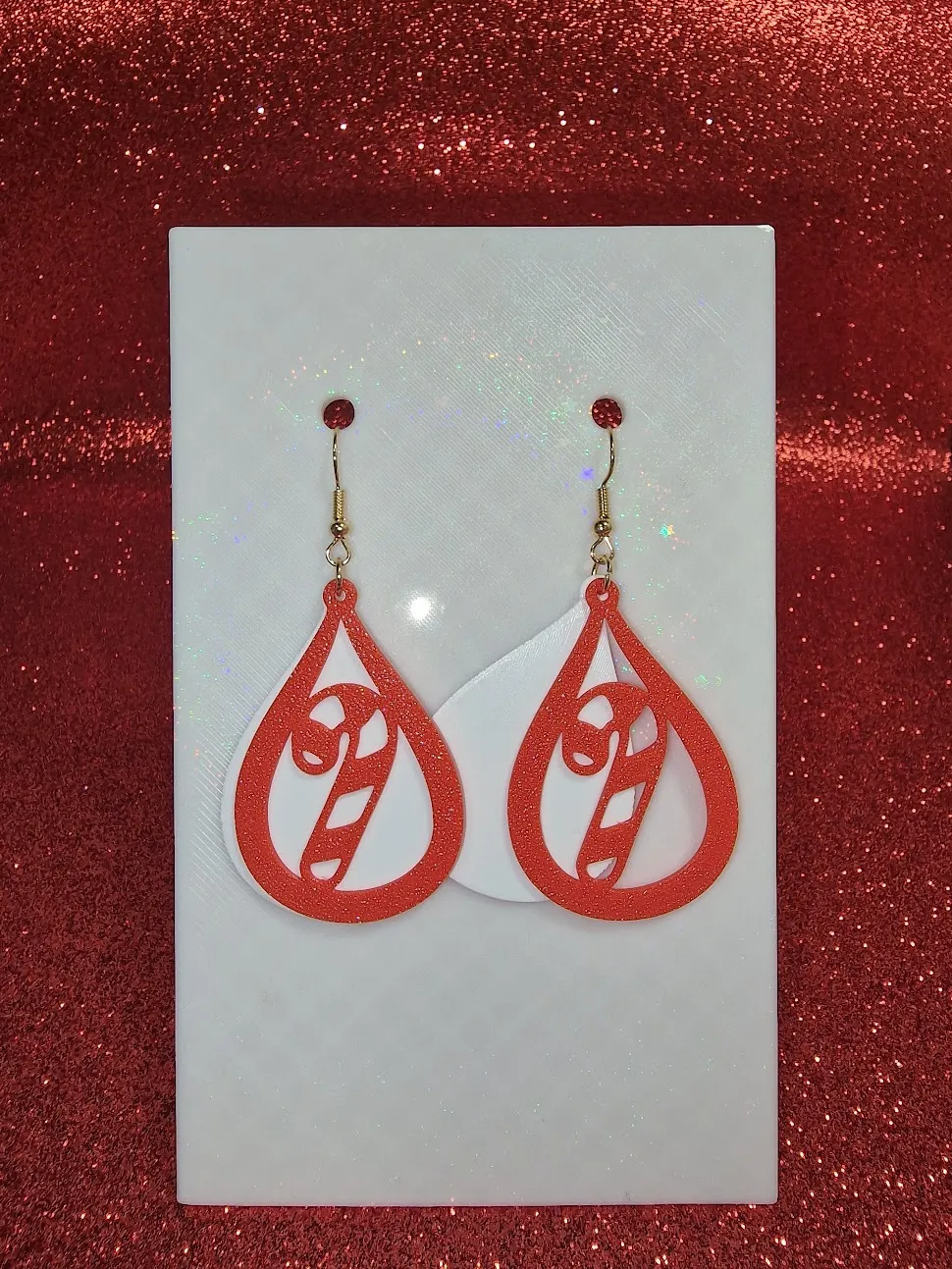 Candy cane in a drop earrings view 2