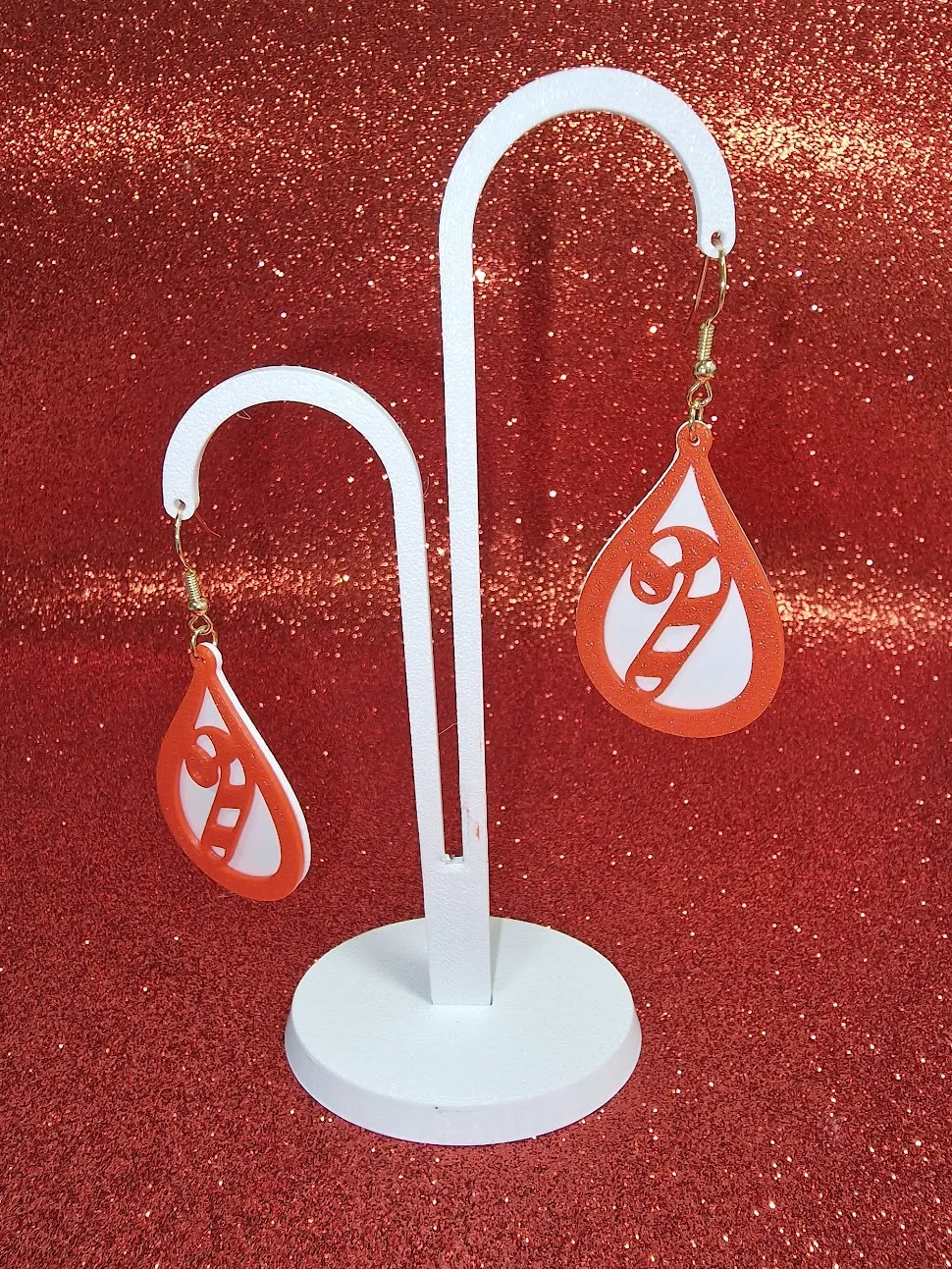 Candy cane in a drop earrings view 3