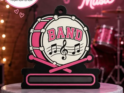 Accesorio para sujetar ligas de cabello: Drum Band Hair Tie Holder Keychain — referencia de MakerWorld