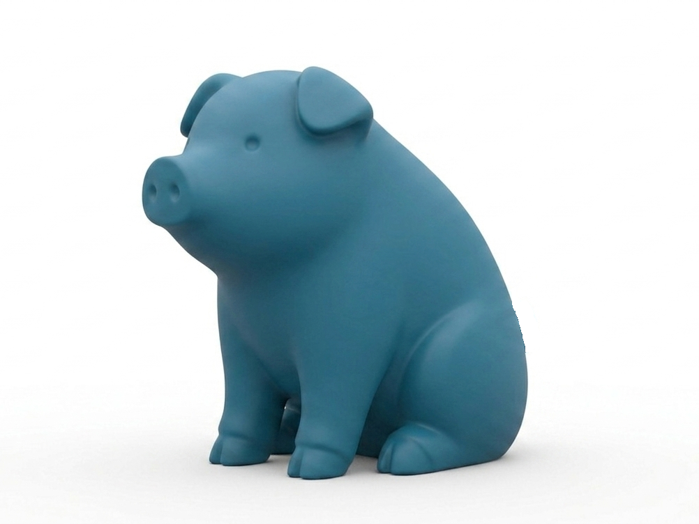 Minimalist Sitting Pig– Easy Fast Print