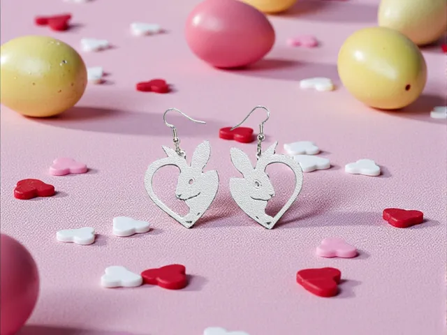 Heart bunny earrings