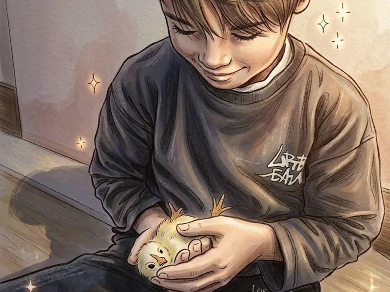 NIÑO CON POLLITO HUEFORGE
