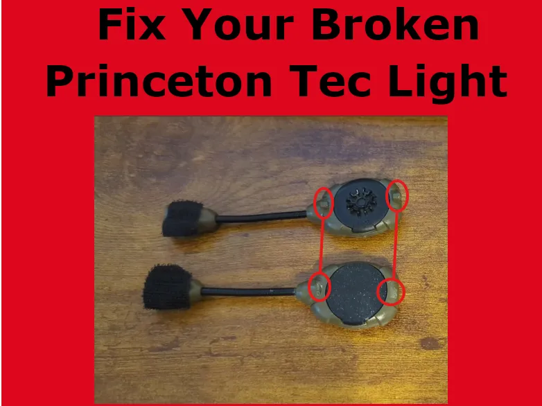 Princeton Tec Switch/Point Helmet Light Repair