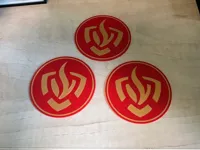 Correct logo oriëntation, 5 coasters, full plate