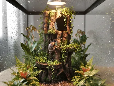 3 Tier Stacked Log Cave Hide | Tropical Rainforest