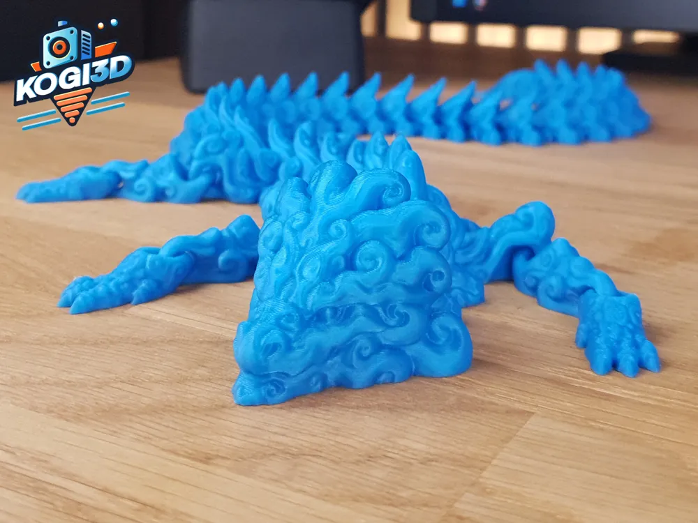 Print in Place Articulated Flexi Water Dragon - Free 3D Print Model ...