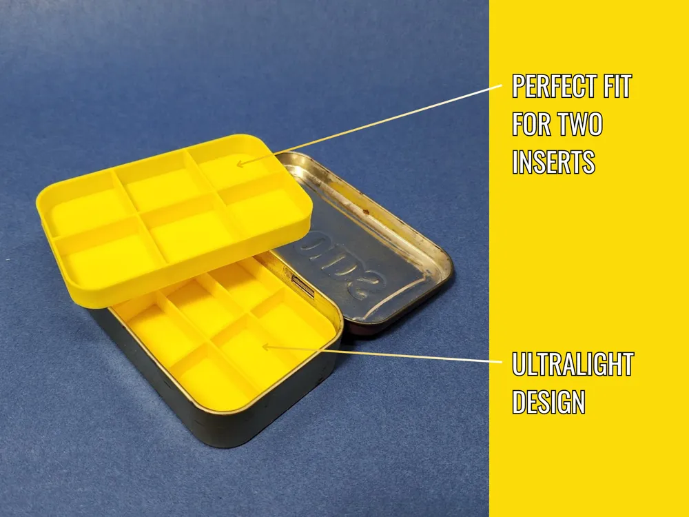 Ultralight Altoids Tin Inserts, 1/2 Height Grids - Free 3D Print Model ...