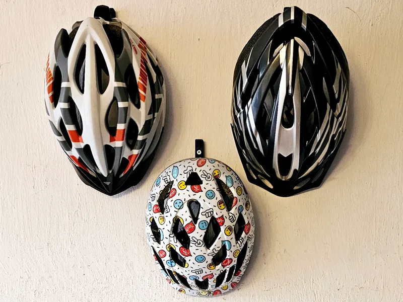 Simple bike helmet wall holder