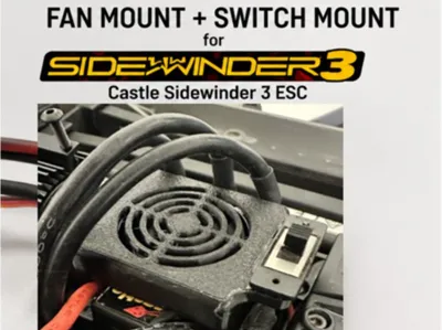 Castle Sidewinder 3 Fan Mount with Switch Holder