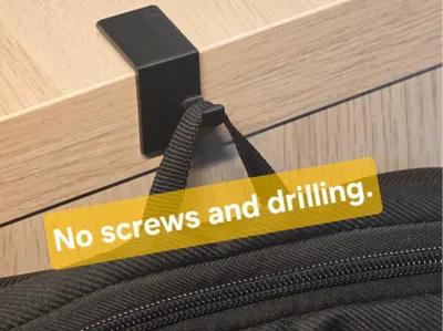 Strong and Simple Adhesive Hook for Desk Edges