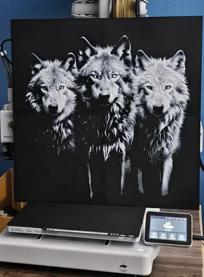 Wolves Hueforge 40 x 40 cm by luke MakerWorld: Download Free 3D Models