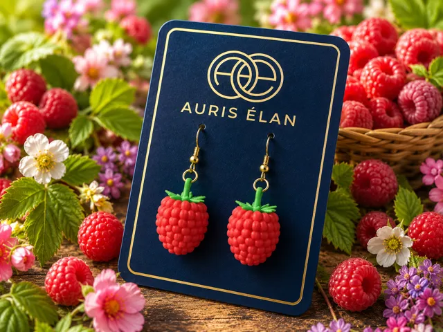 Wild Raspberry Earrings - い ち ごの森