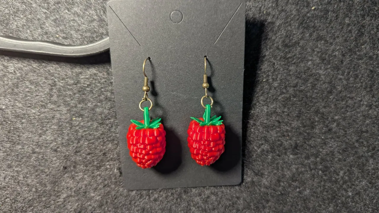 Wild Raspberry Earrings - い ち ごの森 view 3