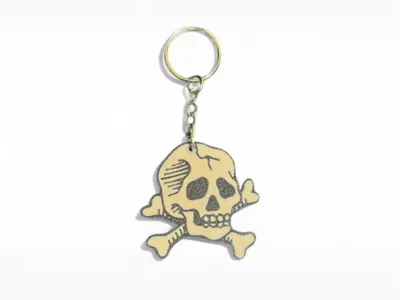 tattoo keychain with skull and crossbones